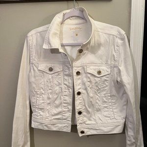 Lilly Pulitzer Seaspray Denim Jacket White Sz Small